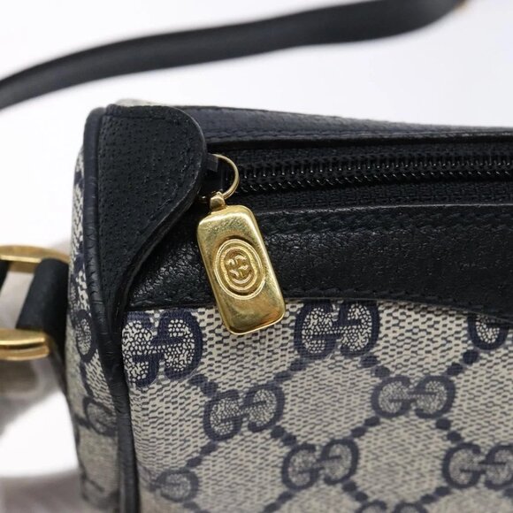 GUCCI GG Supreme Sherry Line Shoulder Bag PVC Navy Gold 89 02 018 Auth BA4022 - Picture 10 of 15